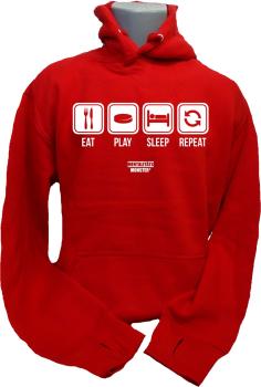 Hoodie Eishockey Eat Sleep Repeat rot